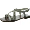 Marc Fisher Ltd Fianna Womens Leather Snake Print Flat Sandals In Multi