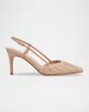 Marc Fisher Ltd Flory Leather Slingback Pumps In Neutral