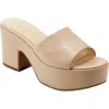 Marc Fisher Ltd Forina Platform Slide Sandal In Light Natural
