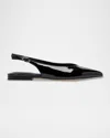 Marc Fisher Ltd Gabra Patent Leather Slingback Flats In Black