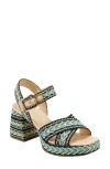 Marc Fisher Ltd Woven Textile Ankle-strap Sandals In Medium Blue