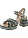 Marc Fisher Ltd Woven Textile Ankle-strap Sandals In Blue