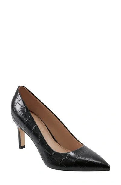 Marc Fisher Ltd Genni Pointed Toe Pump In Black Croco