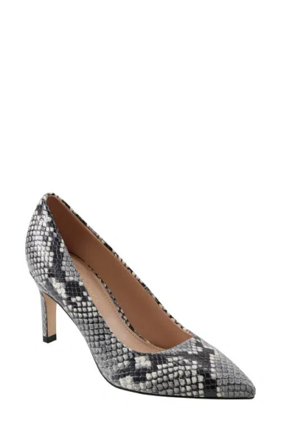 Marc Fisher Ltd Genni Pointed Toe Pump In Light Natural Snake Embossed