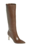 Marc Fisher Ltd Georgiey Pointed Toe Knee High Boot In Dark Brown
