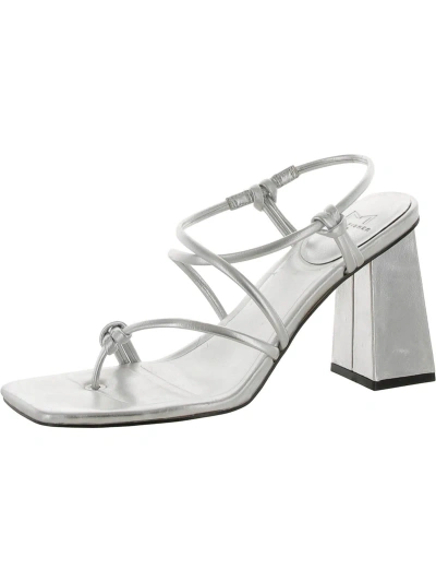 Marc Fisher Ltd Giada Womens Leather Slip-on Heels In Silver