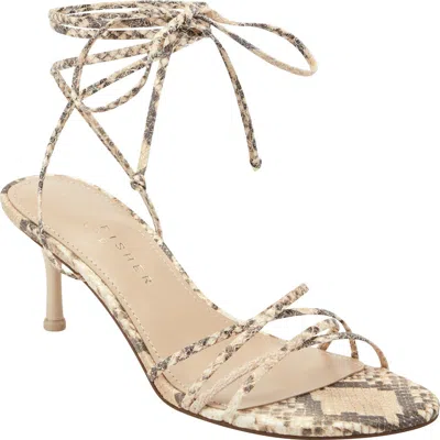 Marc Fisher Ltd Gineva Ankle Wrap Kitten Heel Sandal In Animal Print