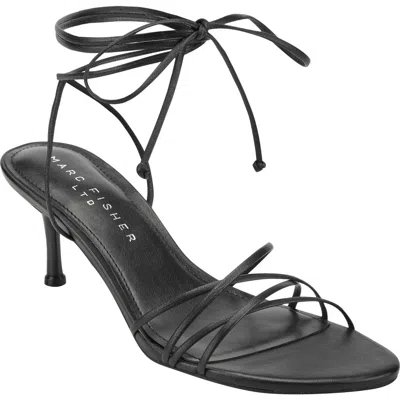 Marc Fisher Ltd Gineva Ankle Wrap Kitten Heel Sandal In Black