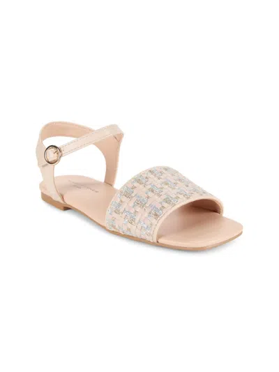 Marc Fisher Ltd Kids'  Girl's Hazel Glitter Flat Sandals In Beige