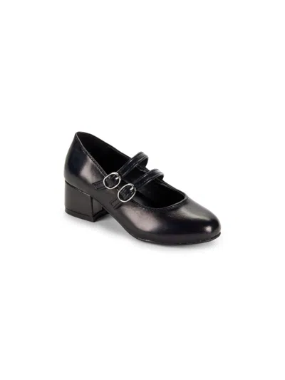 Marc Fisher Ltd Kids'  Girl's Patty Nille Block Heel Mary Jane In Black
