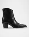 Marc Fisher Ltd Giulie Leather Western Booties In Black