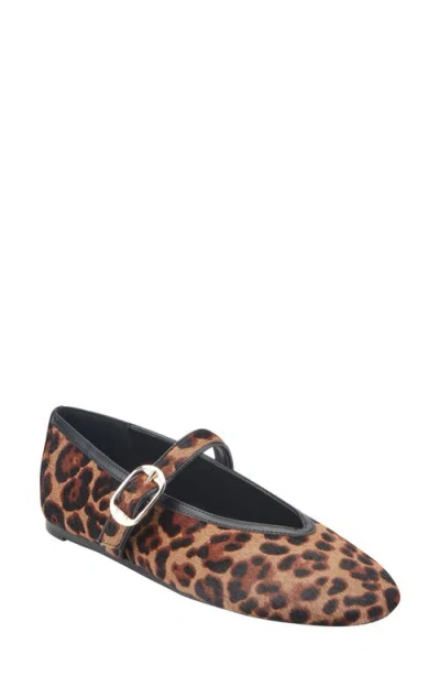 Marc Fisher Ltd Godealy Genuine Calf Hair Mary Jane Flat In Brown