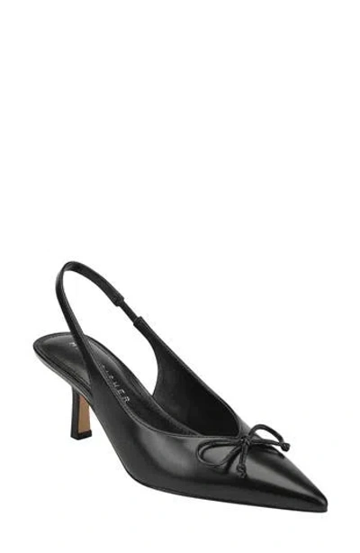 Marc Fisher Ltd Gretel Slingback Pointed Toe Bow Pump In Black