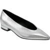 Marc Fisher Ltd Gunner Womens Metallic Leather Flat Shoes In Silver
