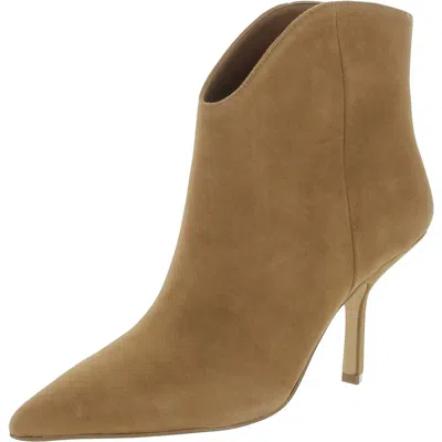 Marc Fisher Ltd Haylian Womens Pointed Toe Leather Ankle Boots In Brown