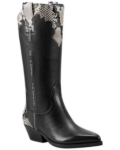 Marc Fisher Ltd Hilaria Pointed Toe Western Boot In Black/grey