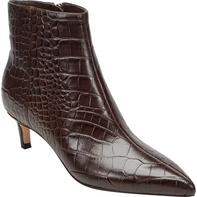 Marc Fisher Ltd Itzia Croc Embossed Bootie In Brown