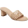 Marc Fisher Ltd Woven Block-heel Mule Sandals In Natural