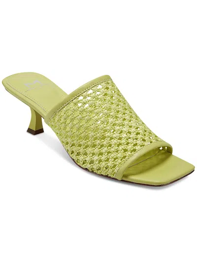 Marc Fisher Ltd Juliette Womens Peep-toe Woven Slide Sandals In Green