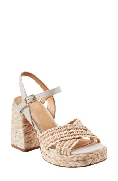 Marc Fisher Ltd Juliey Ankle Strap Platform Sandal In Cream,natural
