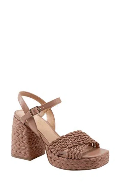 Marc Fisher Ltd Juliey Ankle Strap Platform Sandal In Brown