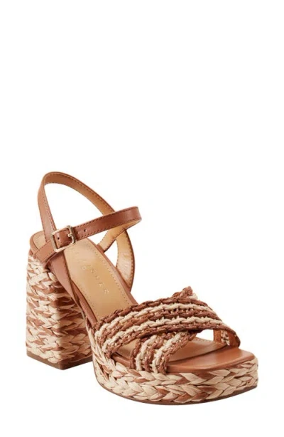 Marc Fisher Ltd Juliey Ankle Strap Platform Sandal In Brown/beige