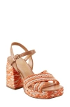 Marc Fisher Ltd Juliey Ankle Strap Platform Sandal In Orange,natural