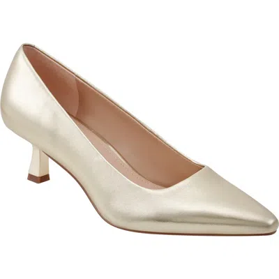 Marc Fisher Ltd Calynna Pointed Toe Kitten Heel Pump In White