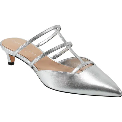 Marc Fisher Ltd Kodie Kitten Heel Pointed Toe Mule In Silver