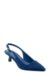 Marc Fisher Ltd Kory Pointed Toe Kitten Heel Pump In Dark Blue