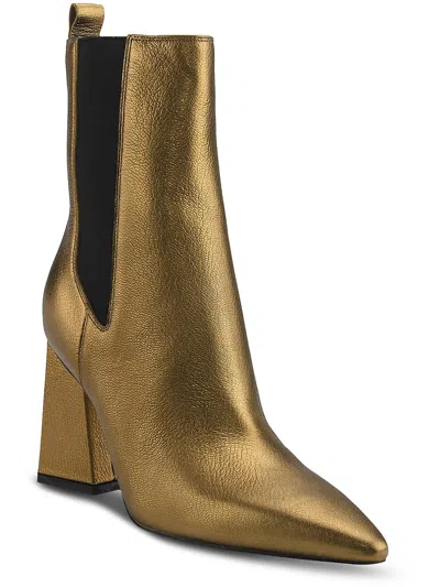 Marc Fisher Ltd Kylynn Womens Heels Pointed Toe Chelsea Boots In Gold