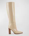 Marc Fisher Ltd Lannie Leather Knee Boots In Light Natural