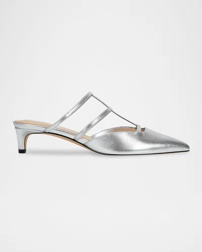 MARC FISHER LTD LEATHE T-STRAP MULE PUMPS