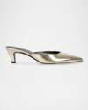 MARC FISHER LTD LEATHER KITTEN MULE PUMPS