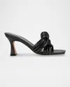 Marc Fisher Ltd Leather Knot Slide Sandals In Black