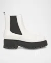 MARC FISHER LTD LEATHER LUG-SOLE CHELSEA BOOTIES