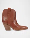 MARC FISHER LTD LEATHER WESTERN ANKLE BOOTIES