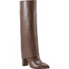 Marc Fisher Ltd Leina Foldover Shaft Pointed Toe Knee High Boot In Dark Brown