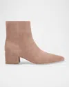 Marc Fisher Ltd Leonna Leather Block-heel Ankle Booties In Neutral