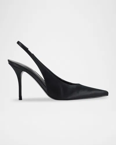 Marc Fisher Ltd Leynne Satin Slingback Pumps In Black