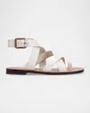Marc Fisher Ltd Lollie Flat Leather Sandals In Neutral
