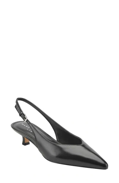 Marc Fisher Ltd Luciey Slingback Pointed Toe Kitten Heel Pump In Black