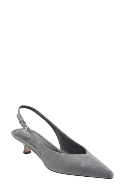 Marc Fisher Ltd Luciey Slingback Pointed Toe Kitten Heel Pump In Gray