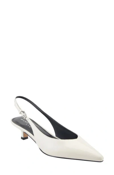 Marc Fisher Ltd Luciey Slingback Pointed Toe Kitten Heel Pump In White