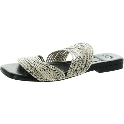 Marc Fisher Ltd Maddie Womens Solid Faux Leather Slide Sandals In Beige
