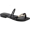 Marc Fisher Ltd Mazza Slide Sandal In Black Leather