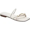 Marc Fisher Ltd Women's Mazza Leather Flat Slide Sandal In White