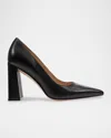 Marc Fisher Ltd Minny Patent Leather Snip Toe Block-heel Pumps In Black