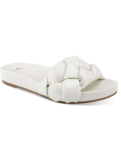 Marc Fisher Ltd Mlimenta 2 Womens Braided Slip On Slide Sandals In White