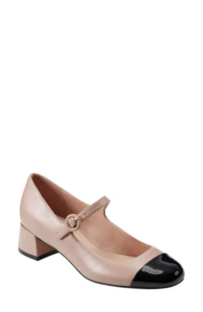 Marc Fisher Ltd Mmara Cap Toe Mary Jane Pump In Light Natural